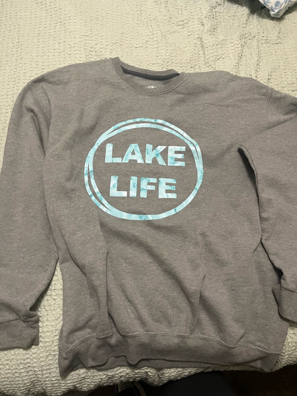 Lake Life Graphic Crewneck Sweatshirt - Gray